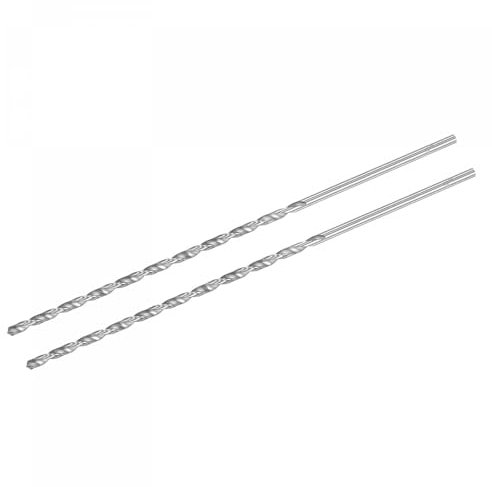 TA-VIGOR 2Pcs 5mm Extra Long Twist Drill Bits, 300mm Length High-Speed Steel HSS Straight Shank Spiral Drill Bits for Wood Metal Aluminum Plastic