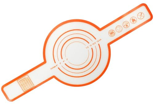 LYFJXX Silicone Bread Sling Mat for Dutch Oven with Long Handles, Reusable Non-Tick Baking MatSuit, Easy to Transfer Sourdough Bread-Orange