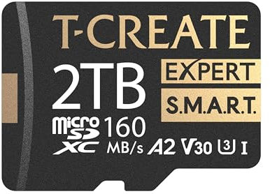 TEAMGROUP T-Create Smart A2 2TB Micro SDXC U3 V30 4K R/W Velocità fino a 160/150 MB/s Scheda di memoria flash ad alta velocità per creatori, compatibile con GoPro, Insta360 TTCS2TIA2V3003