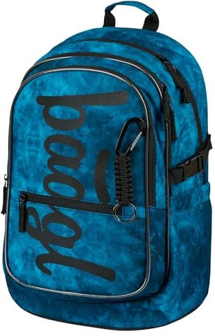 Baagl Schulrucksack für Jungen, Schulranzen für Kinder mit ergonomisch geformter Rücken, Brustgurt und reflektierende Elemente für Weiterführendeschule Mittelschule (Ocean)