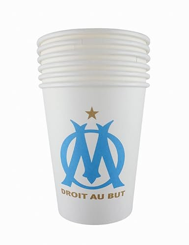 OLYMPIQUE DE MARSEILLE 6 x verre gobelet jetable 25cl OM - Collection officielle