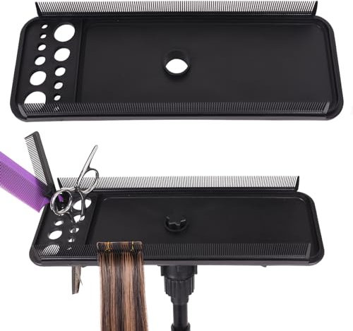 AliLeader Hair Extension Tool Tray with 2Pcs Hair Comb for Wig Stand Tripod Hair Extension Holder for Styling Hair Hanger for Washing,Coloring and Blow-Drying of Weft,Clip-In,Tape-In Extensions