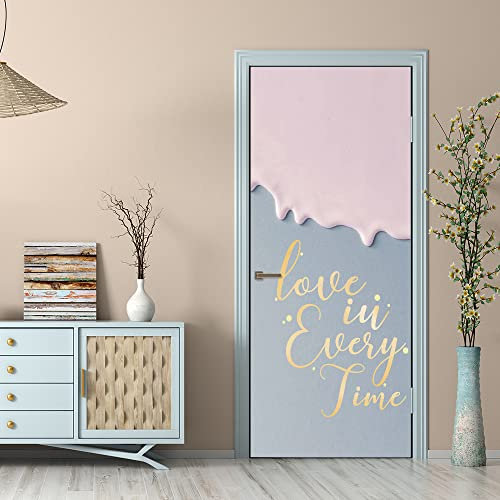 FYRHLH Türtapete selbstklebend TürPoster 3D Crememuster Türtapete Selbstklebend Fototapete Türfolie Poster Tapete Abnehmbar Wandtapete für Wohnzimmer Küche Schlafzimmer B77 x H200cm