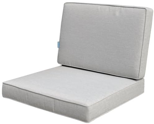 Calma Lux® Kissen Set für Rückenlehne Sitz, Sitzkissen Outdoor Sitzpolster Gartenstuhl, Sitzauflage Rattansessel, Outdoor, Auflage, Palettenkissen, Sitzkissen, Rattanmöbel (Hellgrau, 60 * 60 * 10)