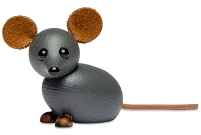 Spring Copenhagen The House Mouse - Niedliche Holzmaus | Holzfigur | 4.5 x 5.8 x 5.5 cm | Wohn- und Schlafzimmer-Schmuck | Holz (FSC-Eiche) | Holzfigurinen Kollektion | Design von Chresten Sommer