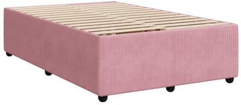 vidaXL Bettgestell, Polsterbett Bett für Schlafzimmer, Bettrahmen mit Lattenrost, Doppelbett Schlafzimmerbett, Rosa 120x200cm Samt