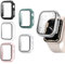 Xiciki 5Pcs Coque Compatible avec Apple Watch Series 6/5/4/SE, 40mm Protection Écran, Dur PC Matériel Coque, Ultra Mince Verre Trempé Écran Case pour iWatch