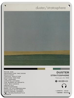 KJUFE Duster Stratosphere Album Cover Retro Poster Metal Tin Sign Chic Art Retro Iron Painting Bar People Cave Cafe Family Garage Poster Wall Decoration 12x16inch(30x40cm)