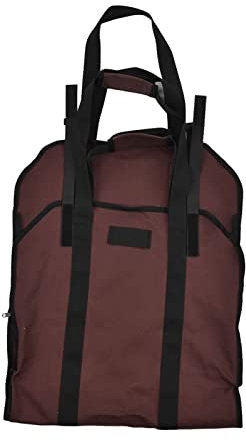 OPPWONG Brennholzträger, Tragbarer, Robuster Holzträger aus Oxford-Stoff für Brennholz, Holzträger für Brennholz mit Reißverschlüssen für Garten, Picknick, Camping, Verpackung (BROWN)