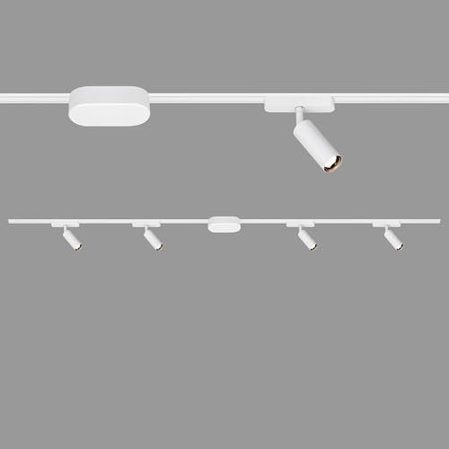 Briloner Set di partenza Luxtrail, 4x spot LED, espandibili, orientabili, lampade, sistema a binario per soffitto, binario per faretti, lampada a soffitto, plafoniera LED, faretto, 2 m, bianco
