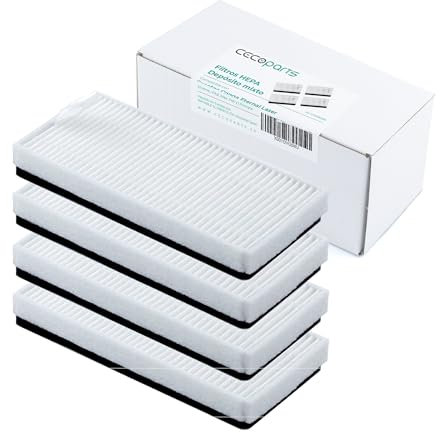 CECOPARTS Pack de 4 filtres HEPA pour Cecotec Conga Series Eternal Laser (Xtreme, Vital, Max, Pet et Ultimate). Pack de pièces de rechange et accessoires pour robot aspirateur