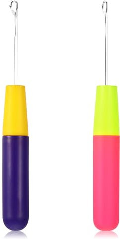 Latch Hook, 2 Stück Latch Häkelnadel Haken Latch Werkzeug Knüpfhaken, Knüpfhaken-Werkzeug, Knüpfhaken-Werkzeug für Häkelzöpfe, Haarverlängerung, Mikrozöpfe, Mehrzweck-Stricknadeln (5,7 mm&3,8 mm)