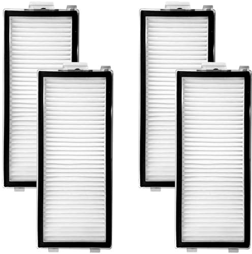 Lot de 4 filtres HEPA compatibles avec Roborock Qrevo Master/Qrevo Slim/Saros Z70 Robot aspirateur, ne convient pas pour Roborock d'autres modèles de robots aspirateurs, filtres de rechange lavables