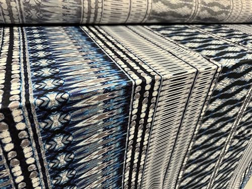 Single Jersey Stretch Viskose-Elasthan-Stoff Meterware - Paisley - Petrol