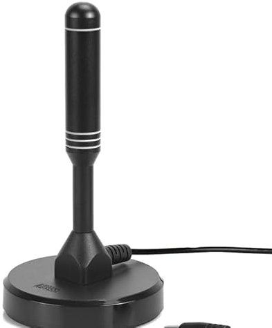 Indoor Aerial for Smart TV, Aerial for Freeview, TV Antenna, Digital Freeview Aerials with Signal Booster Applicate to USB Television Tuner/DVB-T Television With Magnetic Base (Black)