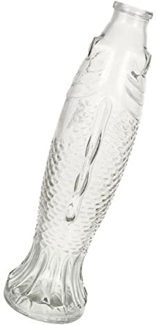 ULTECHNOVO Bouteille Forme De Poisson Pot Transparent Verre Bouteille à Bouchon Pot De Fleurs Verre
