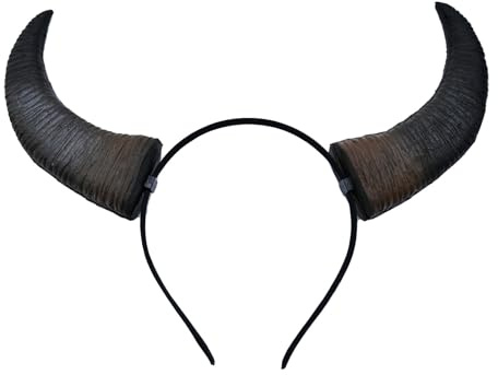 FRCOLOR Buffalo Horn -Kopfschmuck tierischer Kopfschmuck Dekoratives Haarband Halloween Kostümzubehör Dämonenhorn-Stirnband Stirnband für Partykostüme Plastik Black