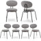 COLAMY Esszimmerstühle 6er Set, Moderne Küchenstühle Esszimmer Stühle, Polsterstuhl Dining Chairs Kleine Runde Metallseitenstühle Mit Gekrümmter Rückenlehne Für Esszimmer, Küche, Restaurant, Grau