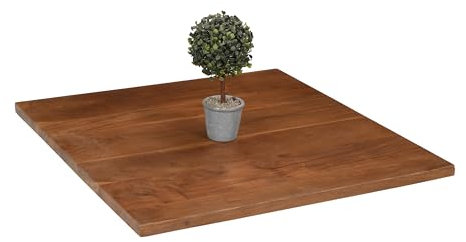 SAM Holzplatte Brasileiro | 70 x 70 cm | Akazienholz massiv | Farbe: Nussbaum | gerade Kante | Pflegeleichte DIY Tischplatte | geeignet für Esstische/Bistrotische/Couchtische