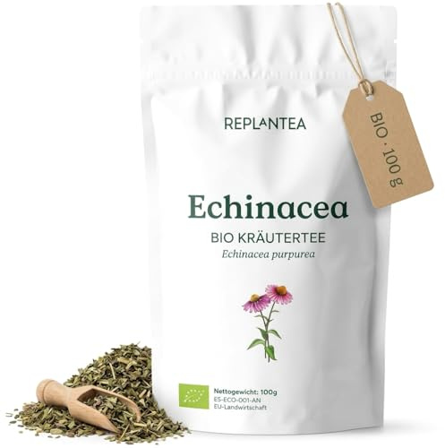 BIO Echinacea Tee 100g (Sonnenhut Tee) | Natürliche Unterstützung für das Immunsystem | Kräutertee lose zur Stärkung der Abwehrkräfte | REPLANTEA
