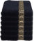 Julie Julsen 6er Pack Handtuch 23 Farben erhältlich weich und saugstark 600gsm Öko Tex 50 x 100 cm Schwarz-Gold