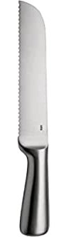 Alessi SG503 Mami Brotmesser, Stahl AISI 420 mattiert, 35 x 3 x 2 cm, Silber