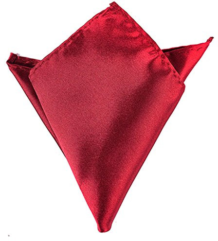 Boolavard Satin 1 stücke, 6 stücke oder 12 stücke Pack Solide Plain Hochzeit Herren Einstecktuch Büro Anzug Taschentuch Hanky (Rot)
