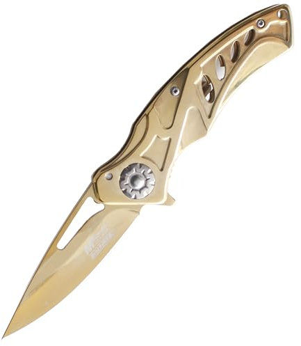 RKS DIFFUSION Couteau Pliant Gold Edition MT-A917GD Couteau de Poche Camping