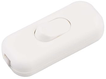 Interruptor Torpedo Conmutador en Línea Superficie Extraplano de Perfil Bajo, 2 Amperios, Doble Polo, Uso de 2 o 3 Núcleos Flex ElekTek, Color Blanco