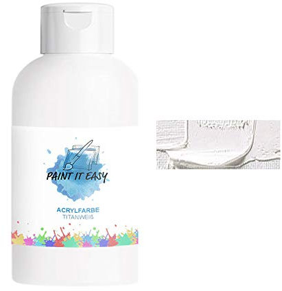 PAINT IT EASY Acrylfarbe für Schule, Hobby & Kunst, 750ml, Titanweiß