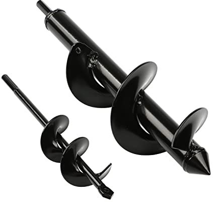 2 Pièces Mèche Jardin Tarière, Outil Creuser Trou Terre Gants Outil de Jardinage pour Faire Trou Planter des Arbres, Arbustes, Culture Profonde Fleurs Bulbes Miniatures, Ø 80+ Ø 40 mm