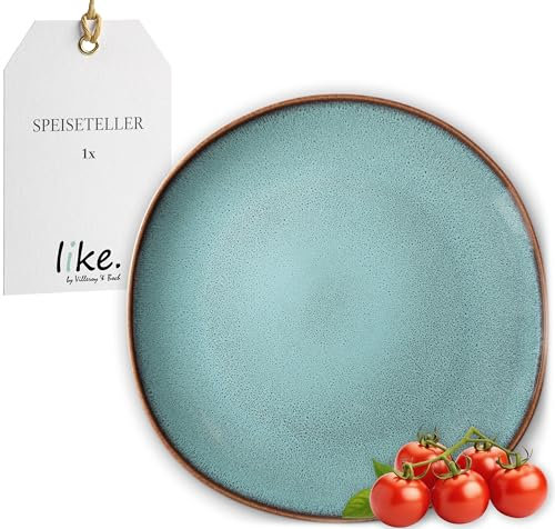Villeroy & Boch like. by Lave glacé Speiseteller, 28 cm, großzügig designter Essteller aus Steingut, spülmaschinengeeignet