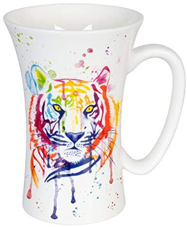 Könitz Design Watercoloured Aninmals Tiger Mega Mug, Becher, Tasse, Kaffeebecher, Teetasse, Bone China, 510 ml, 11 2 016 2293