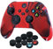 YoRHa Silikon Hülle Skin Case für Xbox Series X/S Controller (Tarnrot) x 1 mit Aufsätze Kappen x 10