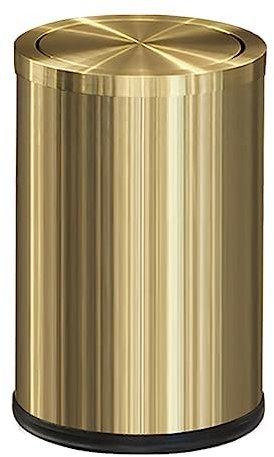 LEASYLIFE Petite poubelle avec couvercle rabattable en acier inoxydable pour salle de bain, cuisine, salon Doré métallisé (8,8 l)