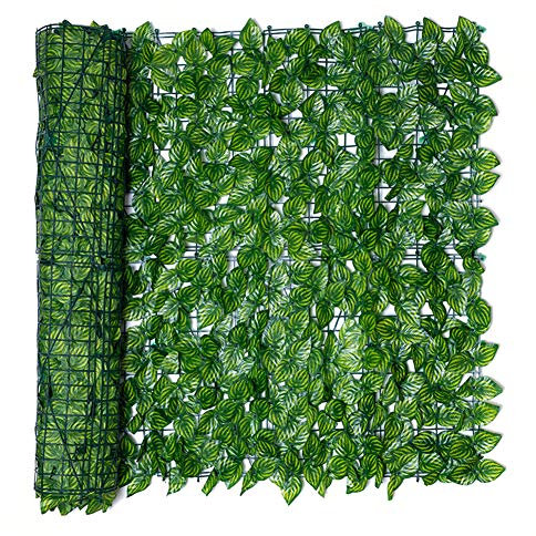 Eeneme 1 Rolle K¨¹nstliche Rankgitter Hecke, Faux Privatsph?re Zaun, Screening Spalier, K¨¹nstliche Efeu Garten, Sichtschutz Kunststoff, UV-Schutz f¨¹r Outdoor, Garten, Fenster, Dekoration(0.5*3Meter)