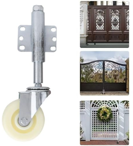 4 Heavy Duty Gate Wheel Swivel Caster With Brake - 440lbs Load Capacity Industrial PU Plate Mount for Furniture, Table, Trolley, Wooden Garden Gate