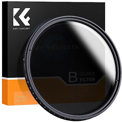 K&F Concept Filtro ND Variabile ND2-400 ND Neutro Densità Fader Regolabile ND2 ND4 ND8 ND16 ND32 a ND400 Filtro Obiettivo per Obiettivi Fotocamera (43MM)