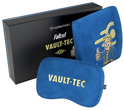 noblechairs Set de Coussin Memoire Forme Fallout Vault-Tec Edition, Oreiller Memoire Forme pour Chaise Gaming, Soutien Parfait du Cou, Ensemble de Coussin Ergonomique Chaise Bureau