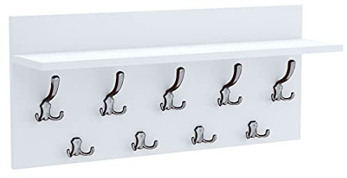 Mikon 40x90 | VERTI Garderobenpaneel Wandgarderobe Garderobe Wandpaneel Kleiderstange CHROM | WEISS