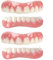 XZLZMD Silica Prosthesis Teeth Veneer Dentures for Perfect Smile Lnstant Repair of Cracked or Missing Dental Dental Prosthesis Top Bottom Dentures,2 pairs