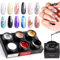 Makartt Elastisches Spinnengel Spinnengel Spider Gel Nagellack UV Set 6 Farben für Linie Weiß, Schwarz, Rot, Roségold, Silber, Herbstfarben, Liner-Gel-Nagellack-Set zum Heim Salon