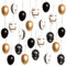 Ostereier-Anhänger, 24er Set: Kleine Osteranhänger aus Plastik, Osterdeko zum Aufhängen, Deko Ostern, Für Osterstrauch, Frühlingsdeko, Schwarz, Weiß & Gold, Modern, Indoor Osterschmuck hängend, 4 cm