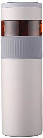 Étanche Gourde Sport Doublure En Céramique Smart Cup Isolation Thermique, Séparation De L'eau Du Thé, Tasse Thermos Pour La Fabrication Du Thé, Tasse À Eau Avec Filtre, Blanc, 301-400 Ml