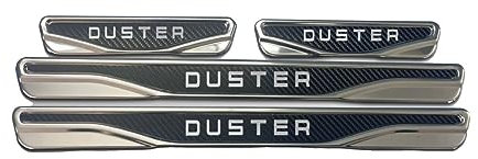 Für Dacia Duster Chrom & Carbon Einstiegsleisten Kratzschutz S.Steel