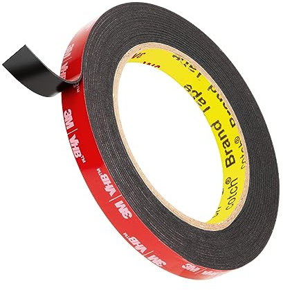 3M Doppelseitiges Klebeband Montageband 12.5mm x 4.7m Schwarz 1 Rollen 0.6mm dick 5925 Schaumstoffband Schwerlast Extra Stark für Auto Dekoration Heim Büro