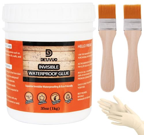 Deuvuo Transparent Waterproof Coating Agent, Anti-leakage Invisible Waterproof Sealant - 1 KG (35 Oz) for Bathroom, Kitchen, Garden, Roofs, Walls