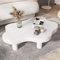 Table Basse en Forme de Nuage, en Bois Irrégulier, D'appoint Épaisse à Coins Ronds, Moderne avec 3 Pieds pour Meubles de Salon