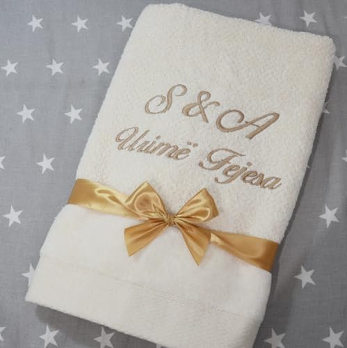 Generisch Personalisierter Kinderhandtuch 30x50 cm mit Name & Motiv – Handtuch für Kindergarten & Kita – Geschenk für Jungen & Mädchen (Creme)