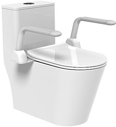 Aufstehhilfe Toilette Klappbar, Robust WC Aufstehhilfe Ohne Bohren, Toilettenstützgestell Senioren, Toilettengriff Behindertengerecht, Toilettengestell Freistehend
